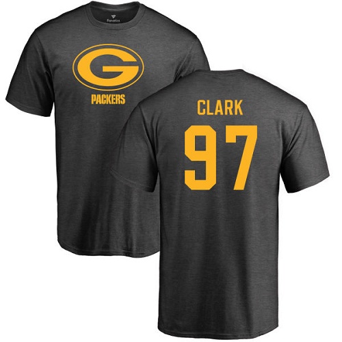 Men Green Bay Packers Ash #97 Clark Kenny One Color Nike NFL T Shirt